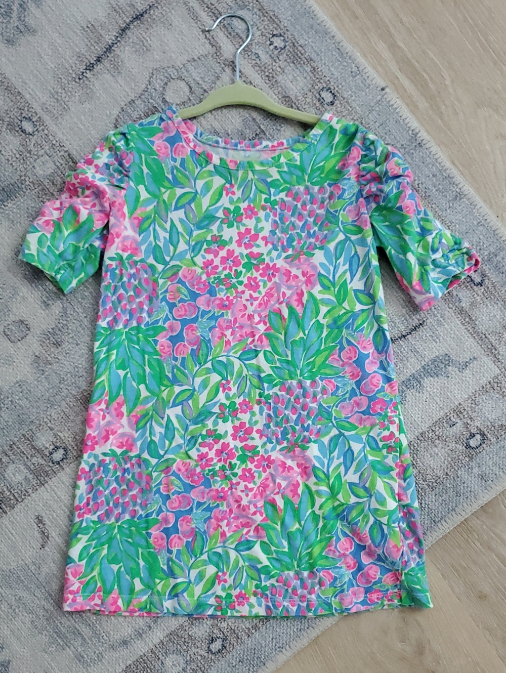 Lilly Pulitzer Girls' Mini Belden T-Shirt Dress Multi A Cherry On Top SzS (4-5)